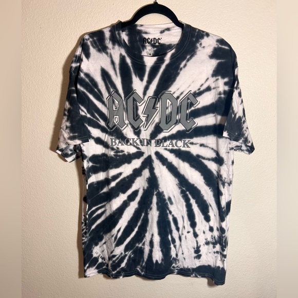 AC/DC Back in Black Tie Dye Band Tee Size L - NWOT - Picture 1 of 4